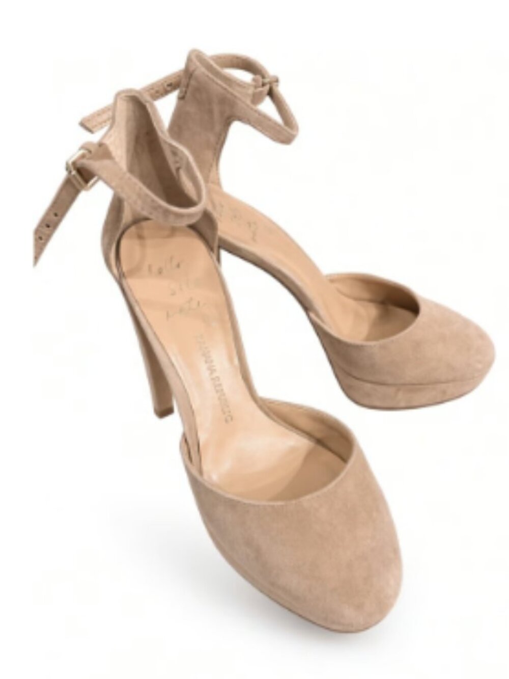 Banana Republic Tan Suede Platform Ankle Strap Heels, Size 7